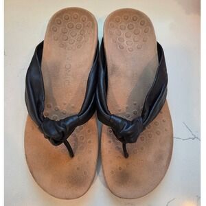 Vionic Pippa Knotted Thong‎ Sandals Comfortable Orthopedic Black Size 10